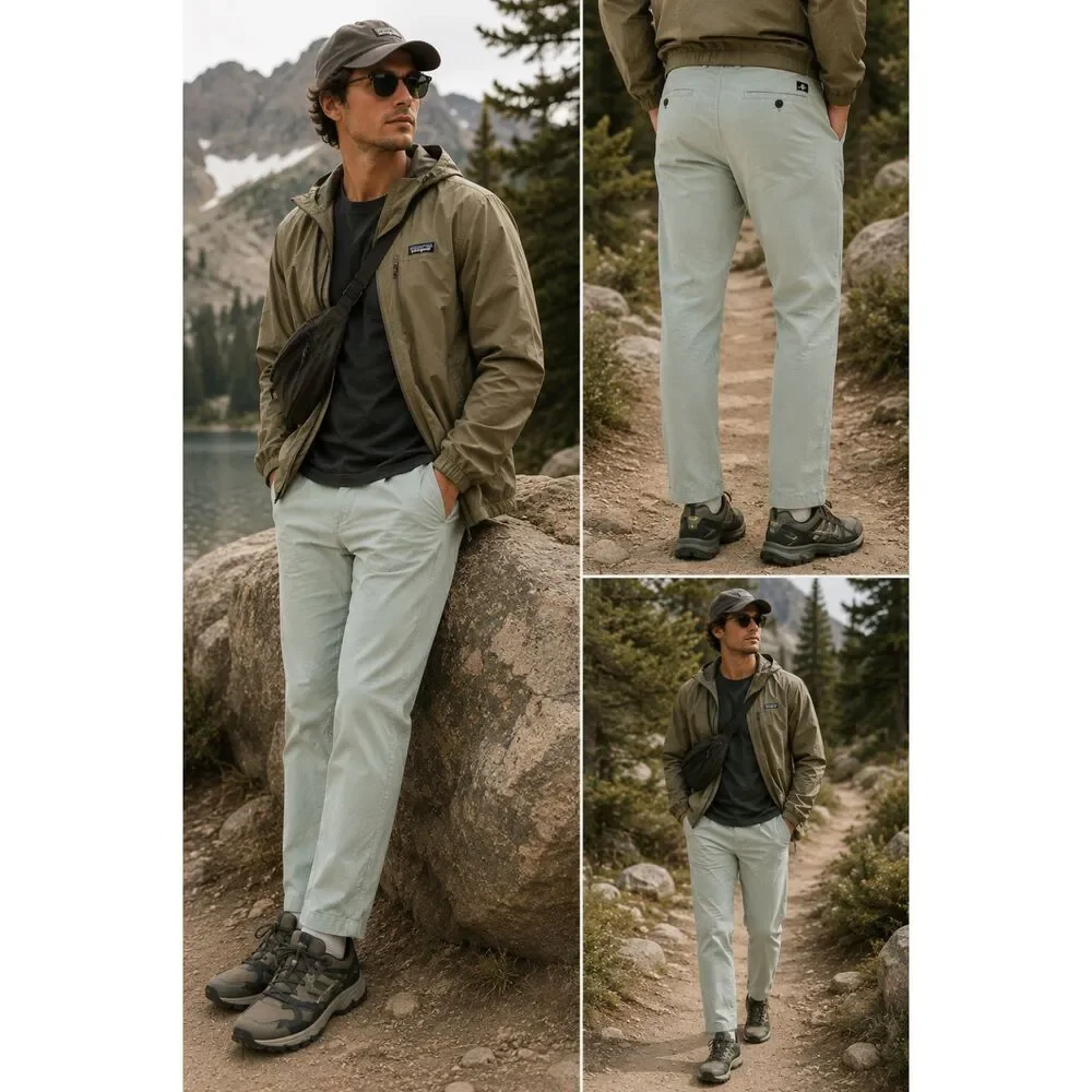 Dockers Men's Hemp Cotton Blend Casual Pats Size 29 Sage Straight Leg Lightweigh